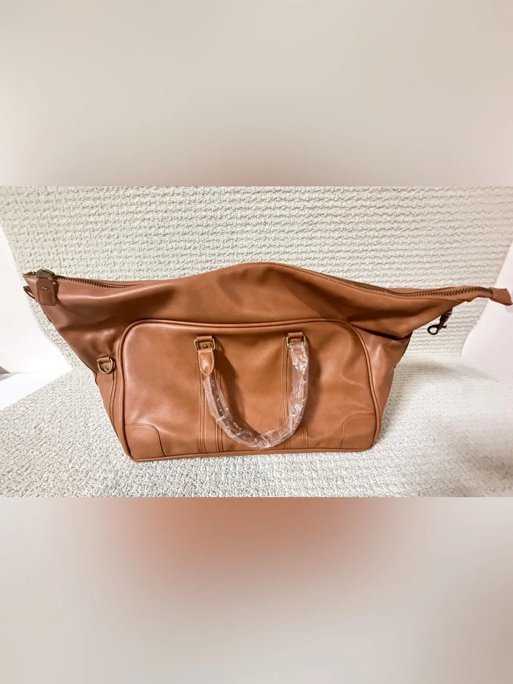 KAPSTON tan synthetic leather Cribl weekender duffel bag